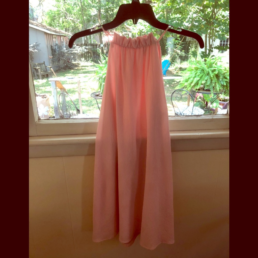Cute high neck pink dress!